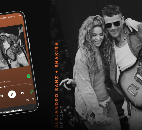 Shakira y Alejandro Sanz interpretando Bésame
