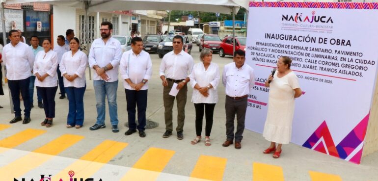 Obra de drenaje en Nacajuca