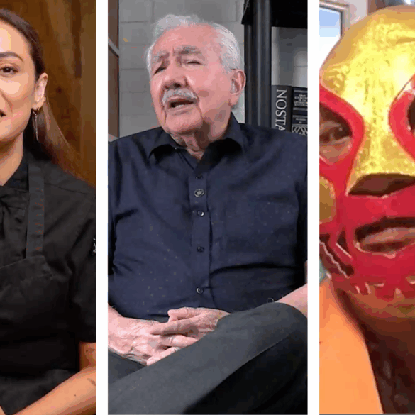 Retrato conjunto de Lupita Vidal, Jorge Priego Martínez y Canek, galardonados tabasqueños del Juchimán de Plata.