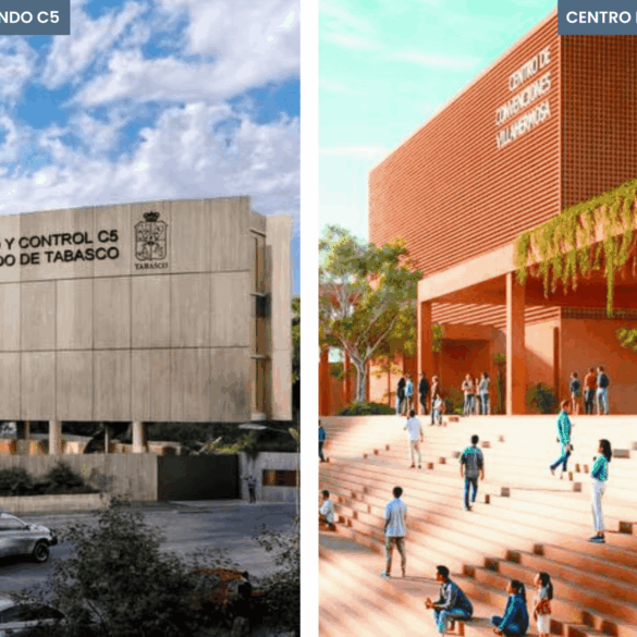 Render del nuevo C5 y Centro de Convenciones anunciados por el gobierno de Tabasco.