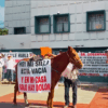 Caballo con silla vacía usado en marcha por justicia para Rodrigo Ricárdez.