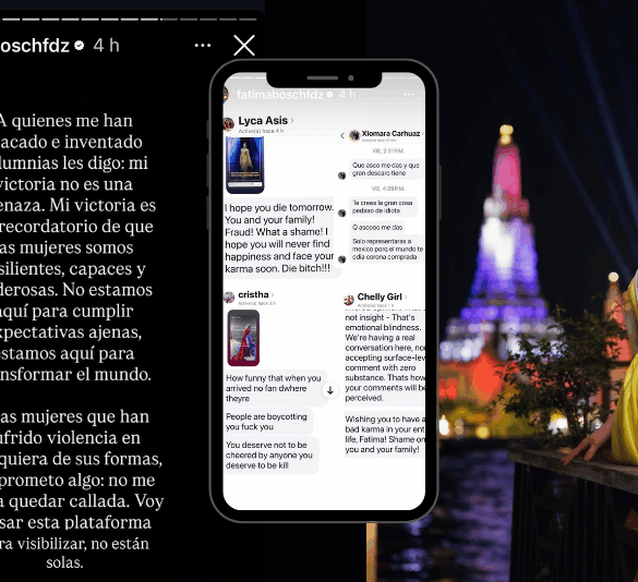 Fátima Bosch rompe el silencio tras ataques digitales
