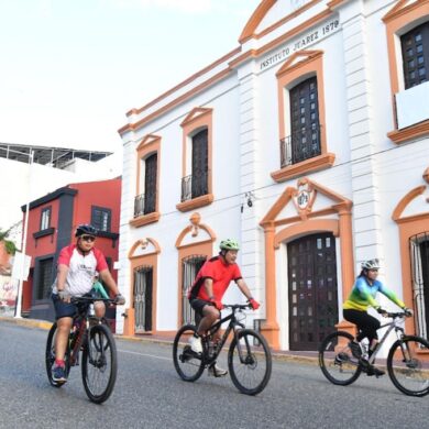 Ruta del paseo ciclista de la UJAT durante su cuarta edición