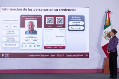 Módulo de atención de la Secretaría de Bienestar para el registro del Servicio Universal de Salud en 2026.