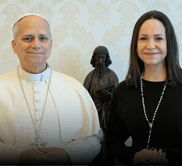 Papa León XIV recibe a María Corina Machado en el Vaticano