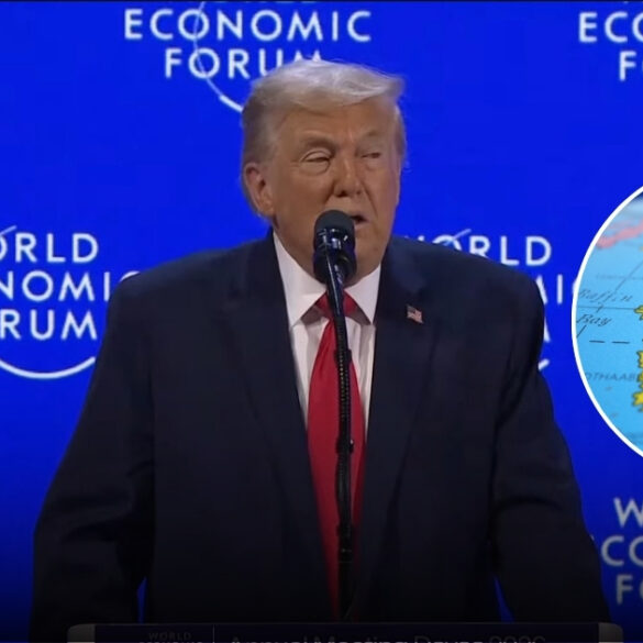 Mapa estratégico del Ártico resaltando a Groenlandia tras la insistencia de Donald Trump por comprar el territorio en 2026.