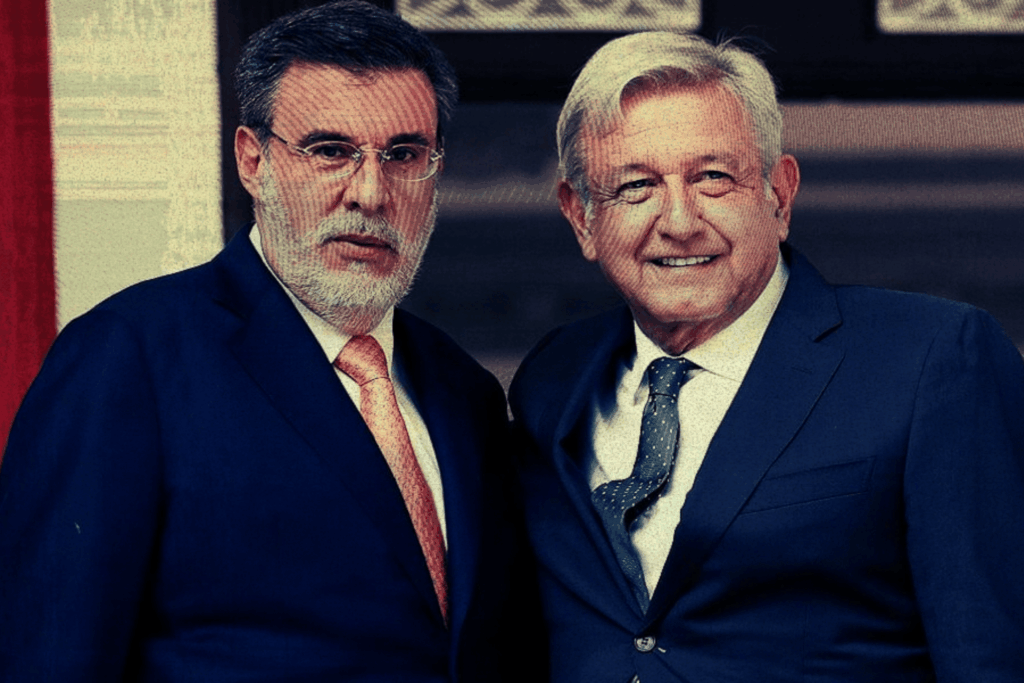 Julio Scherer Ibarra y Andrés Manuel López Obrador en imagen de archivo durante su etapa de cercanía política en Palacio Nacional.