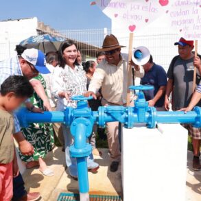 Inauguración de pozo profundo en Villa Macultepec por Yolanda Osuna