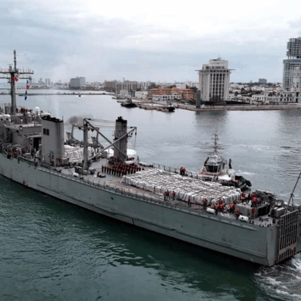 Buque de la Armada de México transportando ayuda humanitaria rumbo a La Habana en febrero de 2026