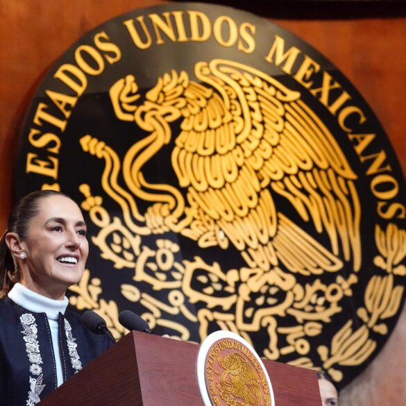 Presidenta Claudia Sheinbaum durante el discurso del 109 aniversario de la Constitución de 1917 en Querétaro.