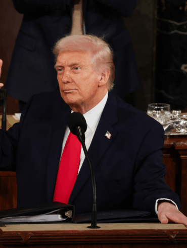 Donald Trump durante su discurso del Estado de la Unión defendiendo la designación de cárteles como terroristas