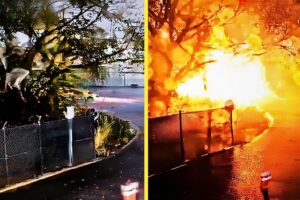 Comparativa del área antes y después de explosión en Dos Bocas