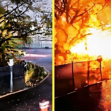 Comparativa del área antes y después de explosión en Dos Bocas