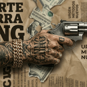 Ilustración conceptual sobre la muerte de El Mencho y la estructura del CJNG tras su caída