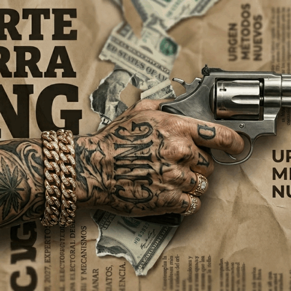 Ilustración conceptual sobre la muerte de El Mencho y la estructura del CJNG tras su caída