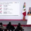 Presidenta Claudia Sheinbaum durante la mañanera informando sobre el récord de empleos afiliados al IMSS en febrero de 2026.