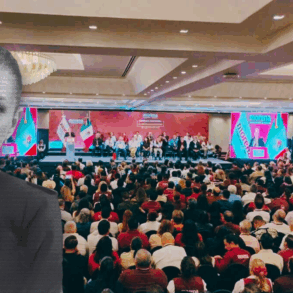 Sesión del Consejo Nacional de Morena con dirigentes y militantes reunidos en un auditorio durante reunión del partido.