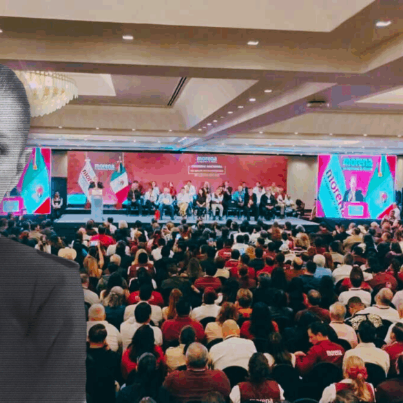 Sesión del Consejo Nacional de Morena con dirigentes y militantes reunidos en un auditorio durante reunión del partido.