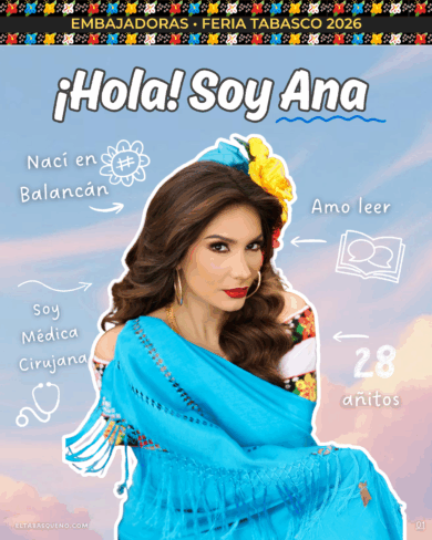 Embajadora de Balancán Ana Paola en sesión para la Feria Tabasco 2026