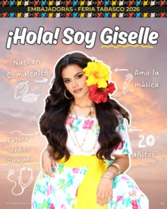 Embajadora de Comalcalco Feria Tabasco 2026 Giselle Ovando retrato