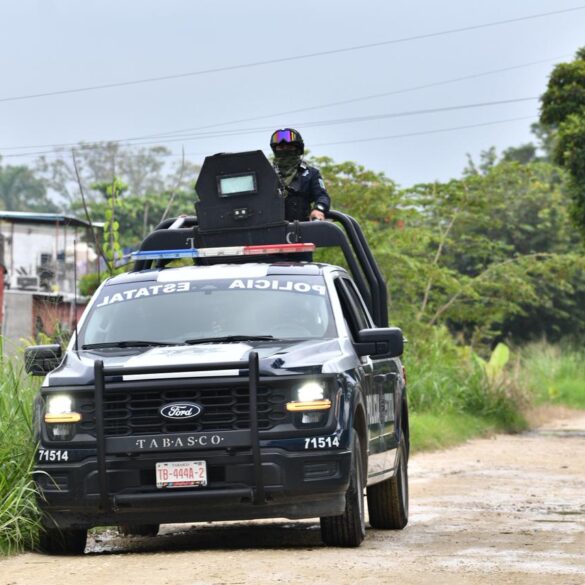 Elementos de seguridad realizan operativo en calles de Tabasco con patrullas desplegadas