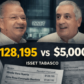 Comparativo de pensiones del ISSET Tabasco muestra diferencia entre montos de hasta 128 mil y menos de 5 mil pesos.