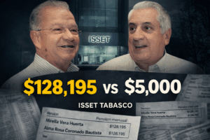 Comparativo de pensiones del ISSET Tabasco muestra diferencia entre montos de hasta 128 mil y menos de 5 mil pesos.
