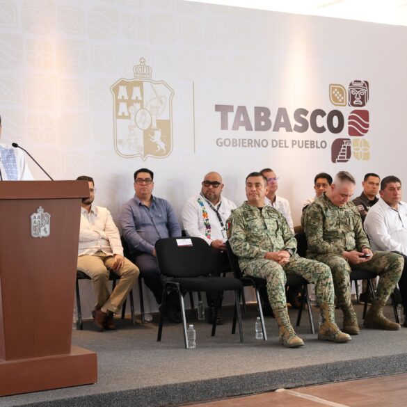Elementos de seguridad durante operativo de la FIRT Olmeca en Tabasco.