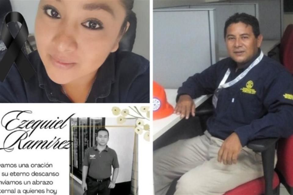 Collage de víctimas del incendio en Dos Bocas Tabasco con crespón negro de luto