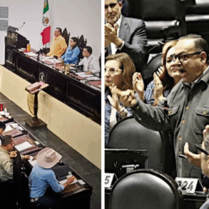 Congreso de Tabasco y Cámara de Diputados durante votación del Plan B electoral en México