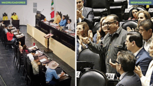 Congreso de Tabasco y Cámara de Diputados durante votación del Plan B electoral en México