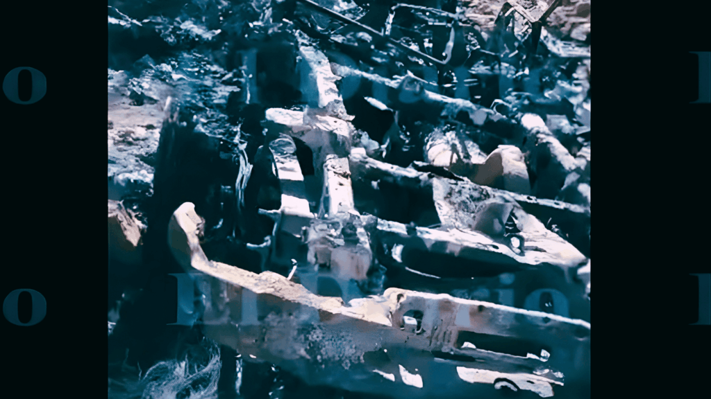 Restos calcinados de vehículo tras accidente en barranco en la sierra de Chihuahua