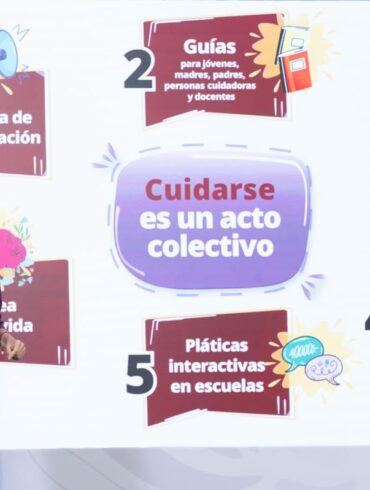 La Presidenta Claudia Sheinbaum durante la presentación nacional de la estrategia de salud mental para jóvenes en Palacio Nacional.