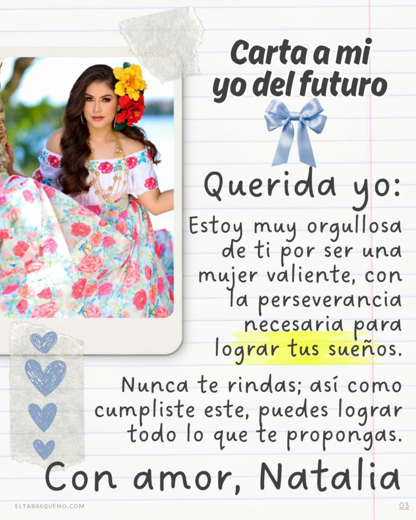 Natalia Montilla carta futuro Embajadora Tenosique Feria Tabasco 2026