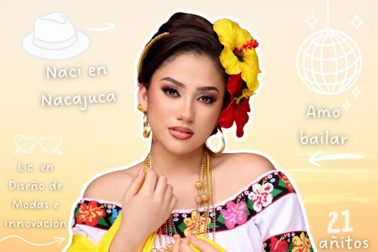 Emily de la Cruz Ramón embajadora Nacajuca Feria Tabasco 2026 traje regional