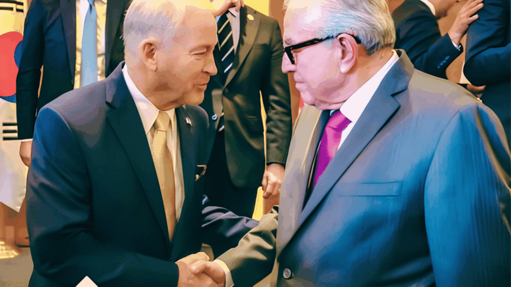 Gobernador de Sinaloa Rubén Rocha Moya estrecha la mano con el embajador de Estados Unidos en México Ronald D. Johnson en evento bilateral