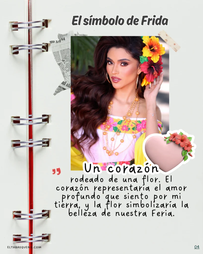 Símbolo corazón flor Frida Vázquez Feria Tabasco 2026