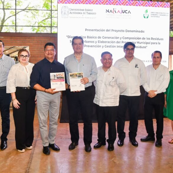 El rector de la UJAT y el alcalde de Nacajuca presentan proyecto de gestión de residuos.