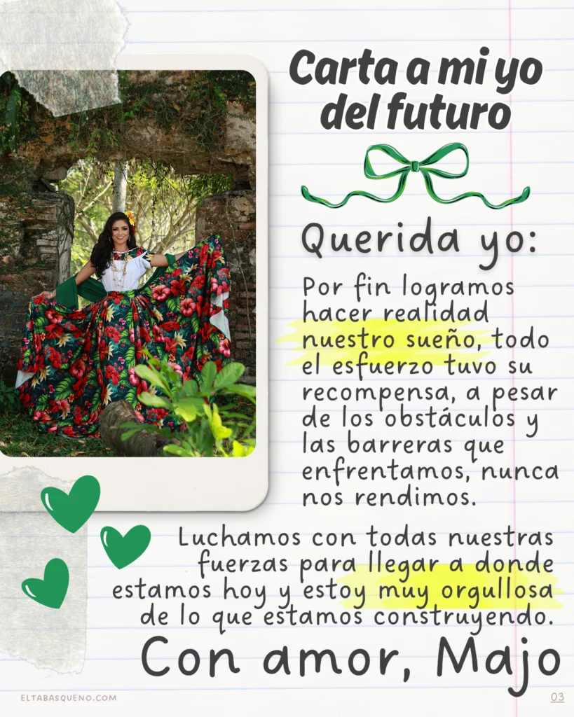 Carta al futuro de María José Hernández Vera Embajadora Tacotalpa Feria Tabasco 2026