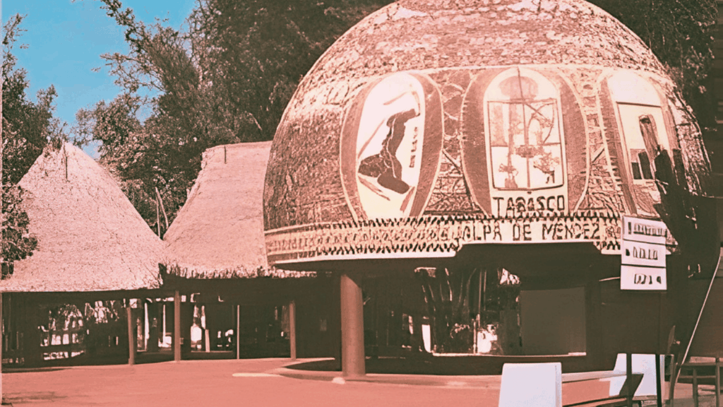 Fotografía histórica del Parque La Choca durante la Feria Expotab en Villahermosa, Tabasco, circa 1982, recinto ferial construido por el gobernador Leandro Rovirosa Wade con una inversión de 250 millones de pesos