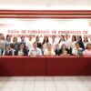 La secretaria Patricia Iparrea Sánchez durante la ceremonia de Inserción a Posgrados STEM para Mujeres en Tabasco junto a directivos del CCyTET.
