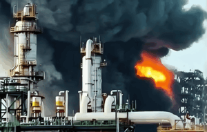 Incendio en bodega de coque en refinería Olmeca en Dos Bocas