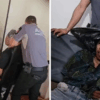 Fotograma del video viral que muestra a agentes de la FGE de Chiapas colocando una bolsa de plástico negra sobre la cabeza de un detenido en Tuxtla Gutiérrez