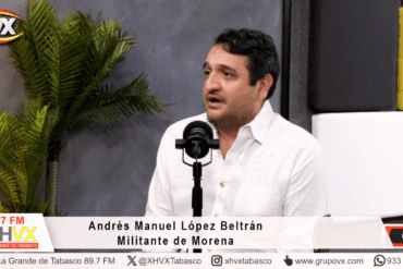 Andrés Manuel López Beltrán durante su entrevista en XHVX La Grande de Tabasco el 27 de mayo de 2026