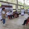 Asamblea comunitaria del FAISPIAM en Tabasco con habitantes y funcionarios federales para definir obras prioritarias.