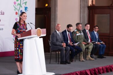 Claudia Sheinbaum durante conferencia donde destacó mejora histórica de México en el Índice de Paz 2026.
