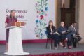 Presidenta Claudia Sheinbaum anunciando el programa Volver a Crecer para deudores del campo.