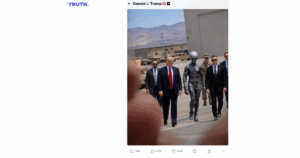 Donald Trump aparece junto a un supuesto extraterrestre en una imagen viral publicada en Truth Social tras la liberación de archivos UFO.