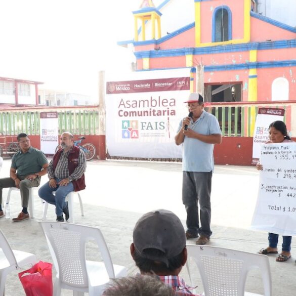 Asamblea comunitaria del programa FAISPIAM en Tecoluta, Nacajuca, Tabasco