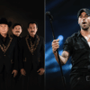 Composición visual horizontal con Los Tigres del Norte y Enrique Iglesias en contraste escénico previo a sus conciertos en la Feria Tabasco 2026.